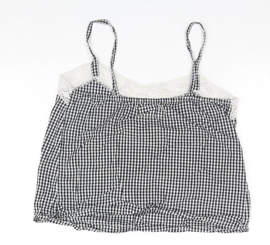 F&F Womens White Check Basic Tank Size 8