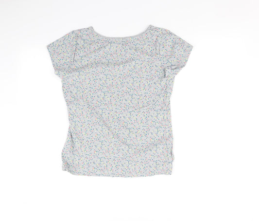 Papaya Womens Grey Polka Dot Basic T-Shirt Size 14