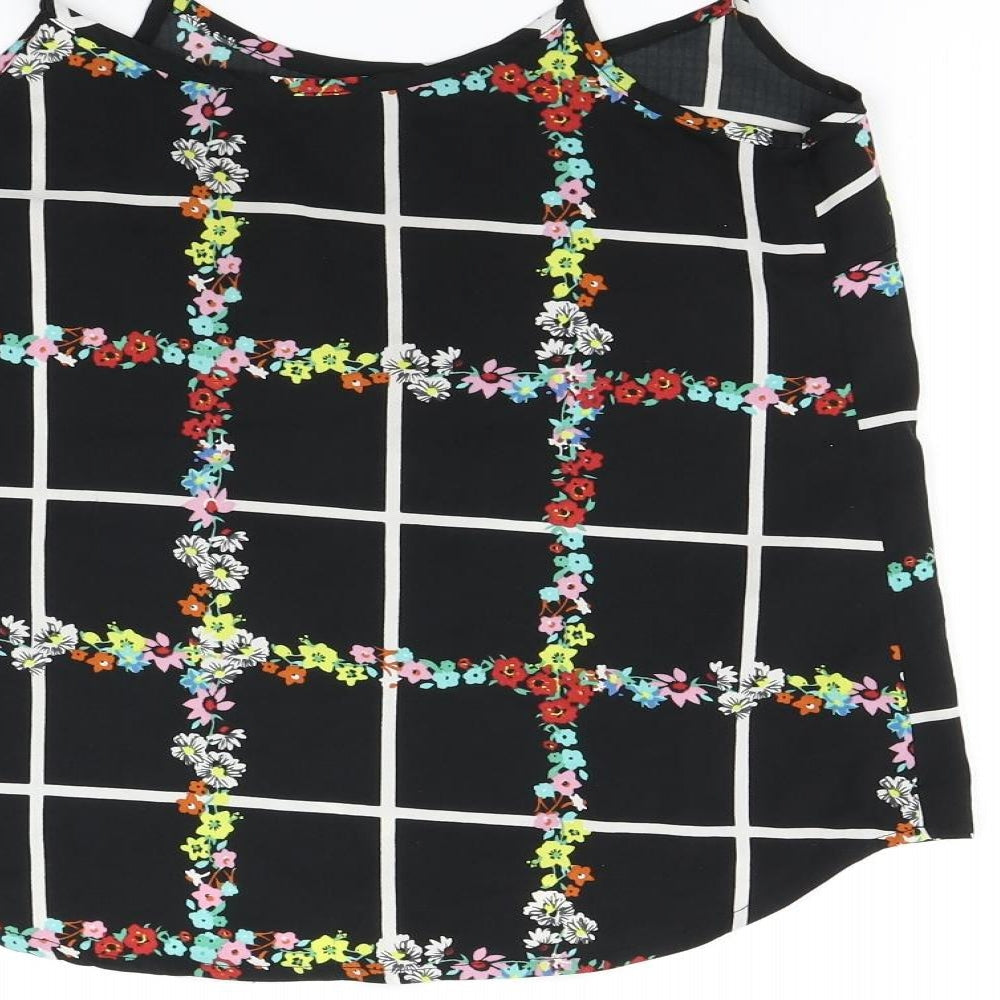 Brand and care label for Primark women’s multicoloured floral camisole t-shirt, size UK 10