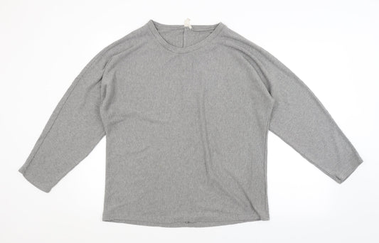 Additional front view of Cable & Gauge women’s grey jumper, size XL