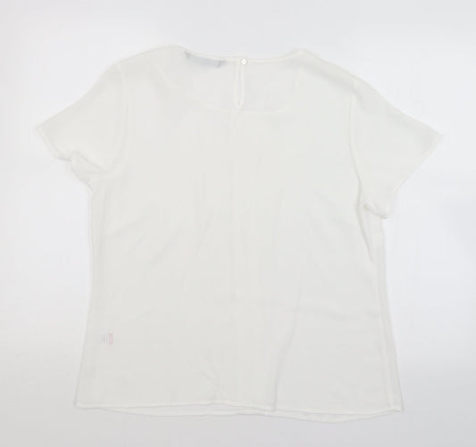 Womens UK Size 14 BM White Basic Blouse