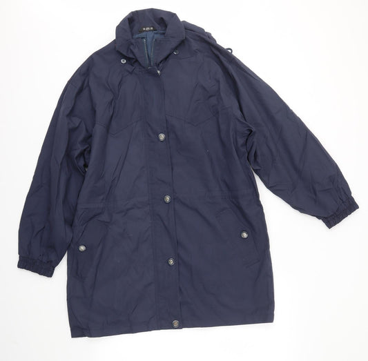 Womens UK Size 14 BM Blue Overcoat
