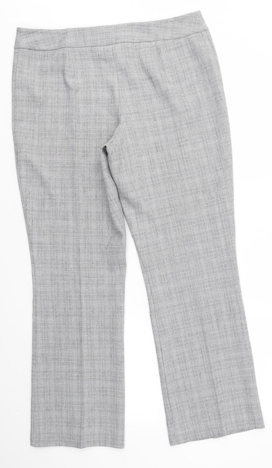 Womens UK Size 14 BHS Regular Fit Dress Pants Grey Trousers