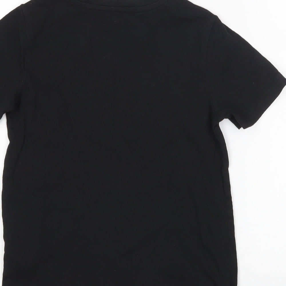 H&M Girls Black Basic T-Shirt Size 5-6 Years