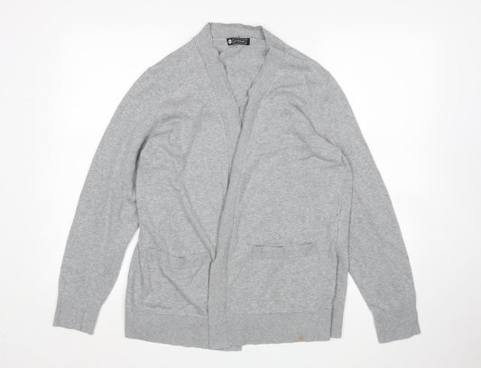 Additional front view of Avenue women’s grey cardigan jumper, size UK 12