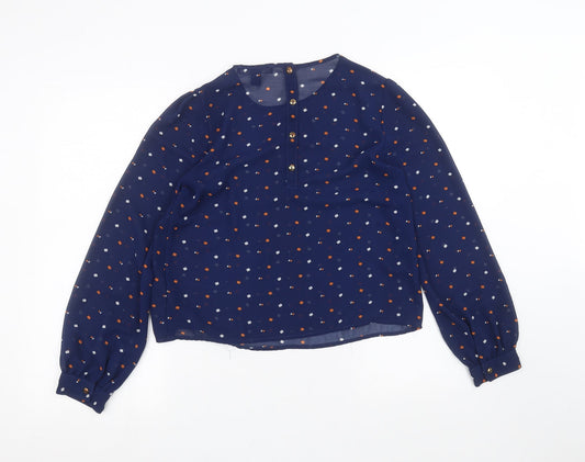 FOREVER 21 Womens Blue Basic Blouse Size S