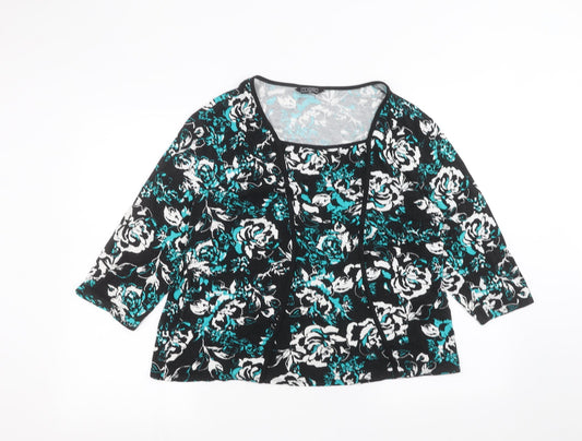 Womens UK Size 18 Classic Black Basic Blouse
