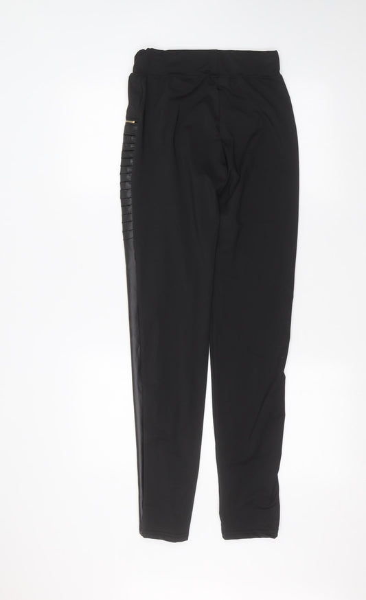 Womens UK Size S Preworn Regular Fit Black Trousers