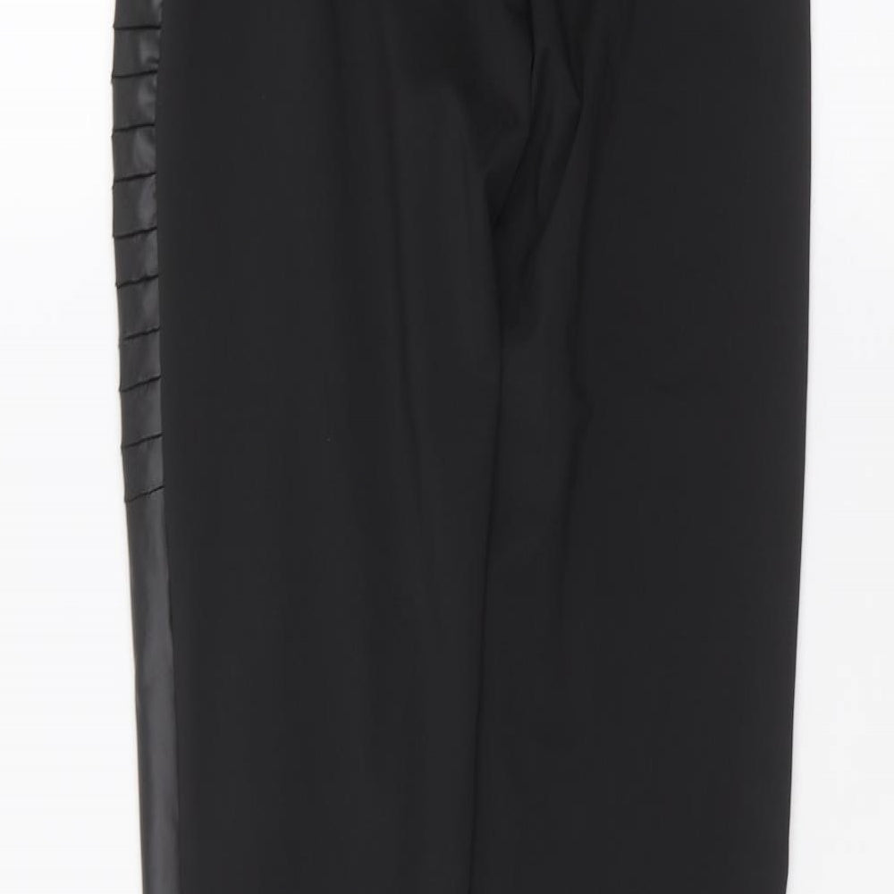 Womens UK Size S Preworn Regular Fit Black Trousers