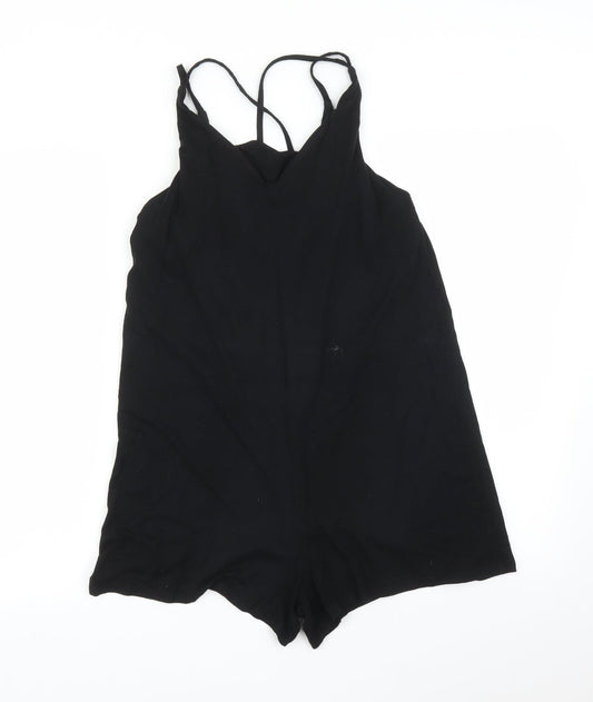 Womens UK Size 8 Topshop One-Piece Black Romper