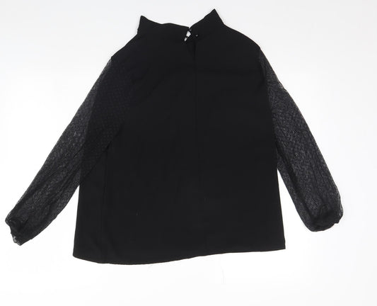 Boohoo Womens Black Basic Blouse Size 14