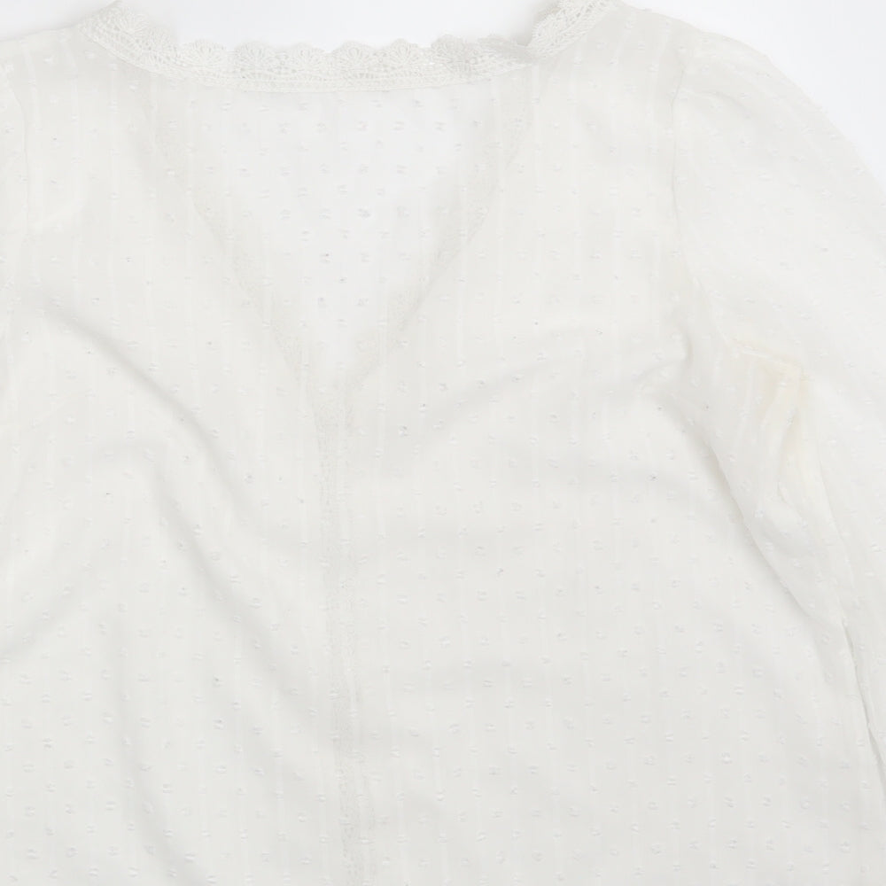 SheIn Womens Ivory Basic Blouse One Size