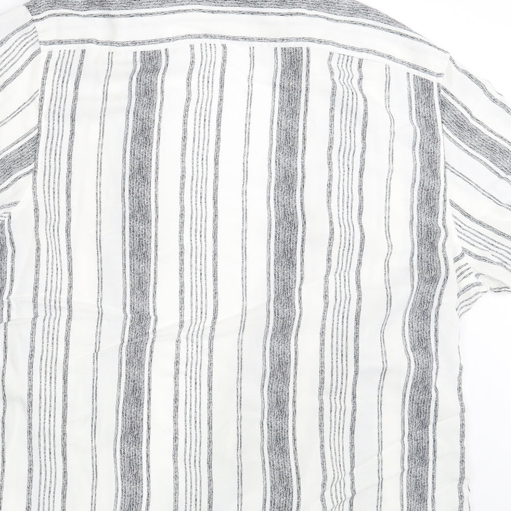 George Mens White Striped Button-Up Size XL