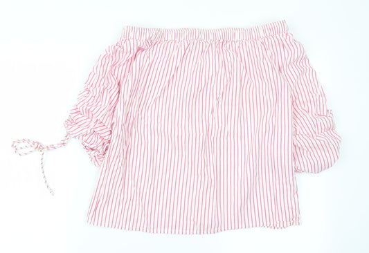 F&F Womens Multicoloured Striped Basic Blouse Size 10