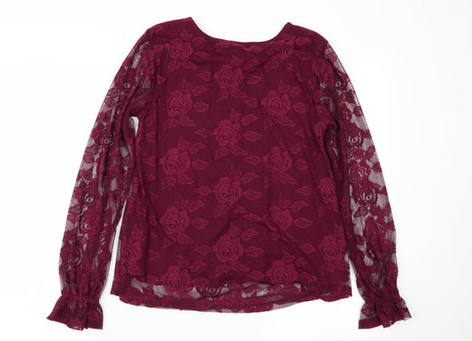 Womens UK Size 8 Peacocks Purple Basic Blouse