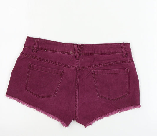 denim co Womens Purple Cut-Off Shorts Size 8