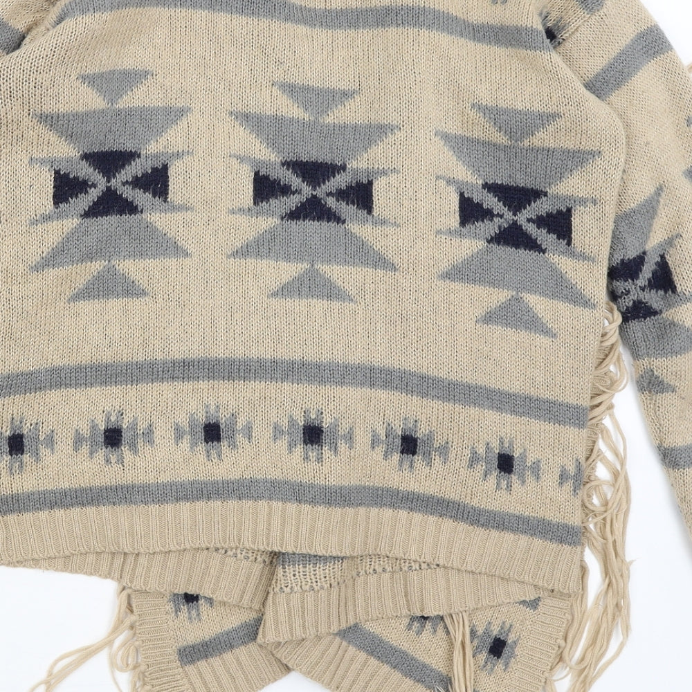 FOREVER 21 Womens Brown Geometric Wrap Jumper Size S