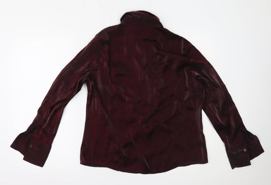 Womens UK Size 18 AMARANTO Red Basic Button-Up