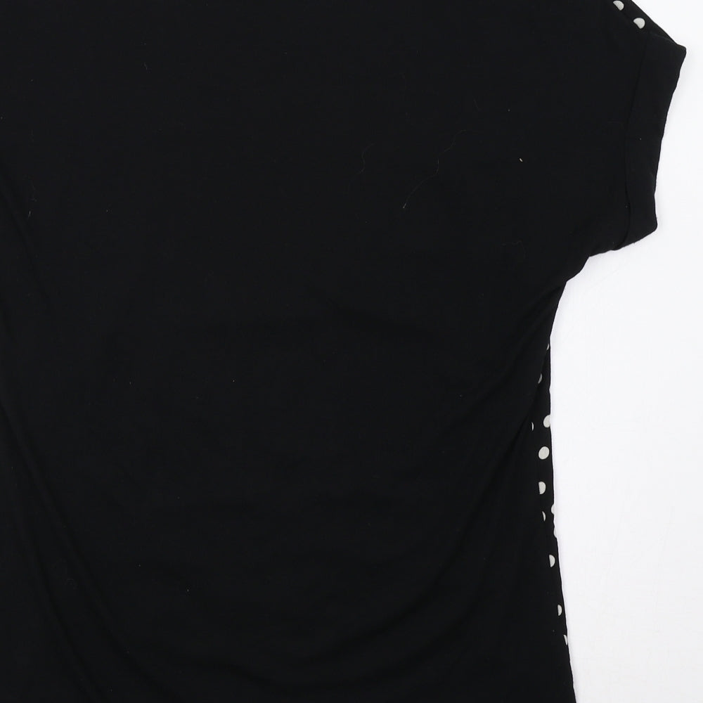 F&F Womens Black Polka Dot Basic Blouse Size 6