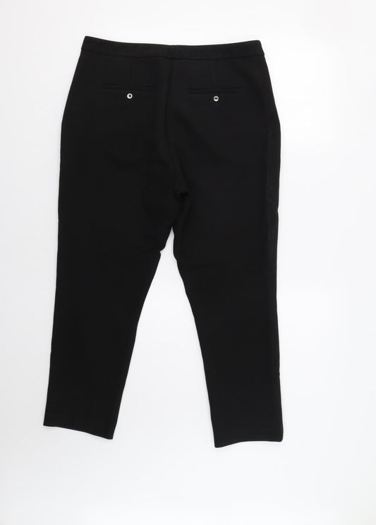 Womens UK Size 12 M&S Regular Fit Dress Pants Black Trousers