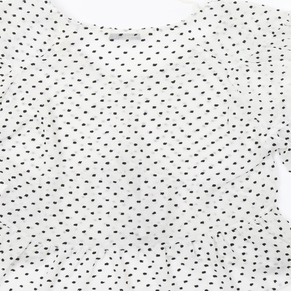 Womens UK Size S Stradivarius White Basic Blouse