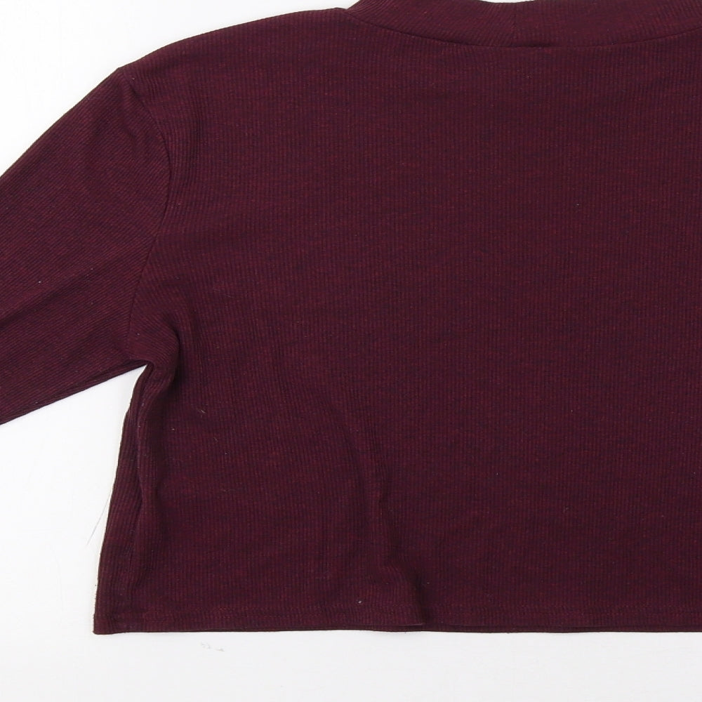 Womens UK Size L H&M Purple Cropped T-Shirt