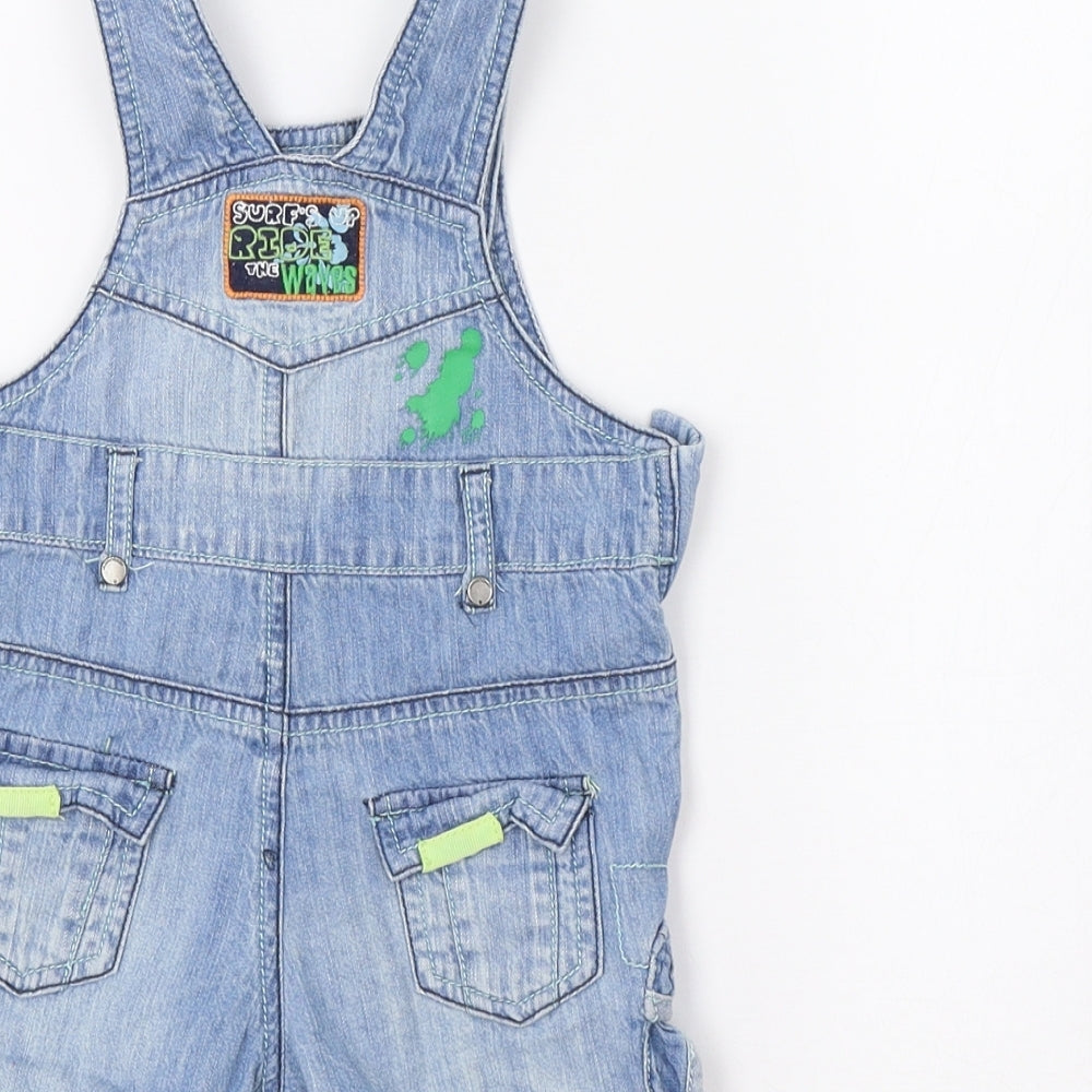 M&S Baby Blue Cargo Jeans Size 3-6 Months - Dino