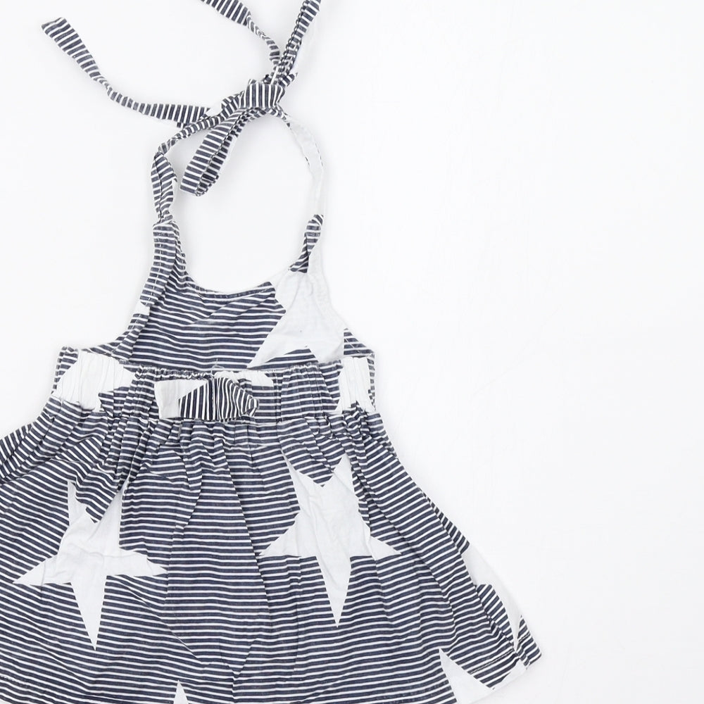Preworn Baby Blue Striped A-Line Size 6-9 Months