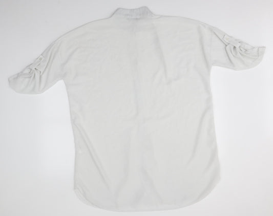 Boohoo Womens White Basic Blouse Size L