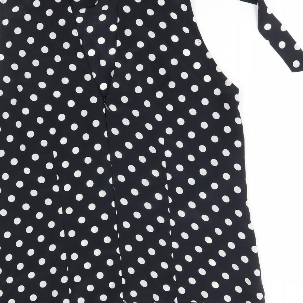 maria bellesy Womens Black Polka Dot Basic Blouse One Size