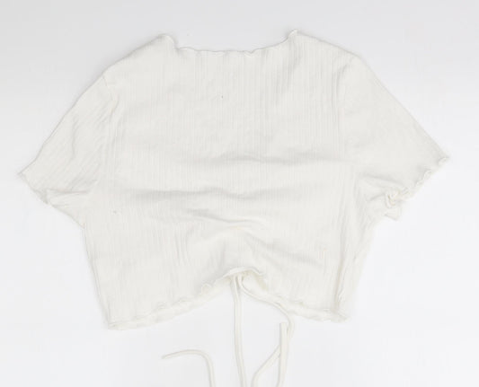 SheIn Womens White Basic Blouse Size 2XL