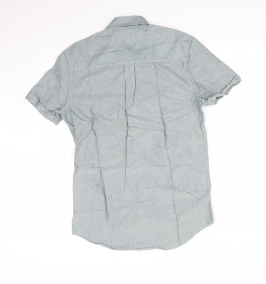 Topman Mens Green Button-Up Size S