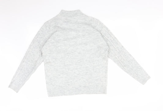 Womens UK Size S ISLE Grey Pullover Jumper