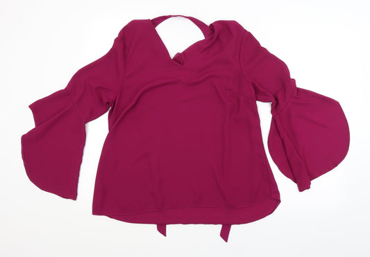 George Womens Purple Basic Blouse Size 12
