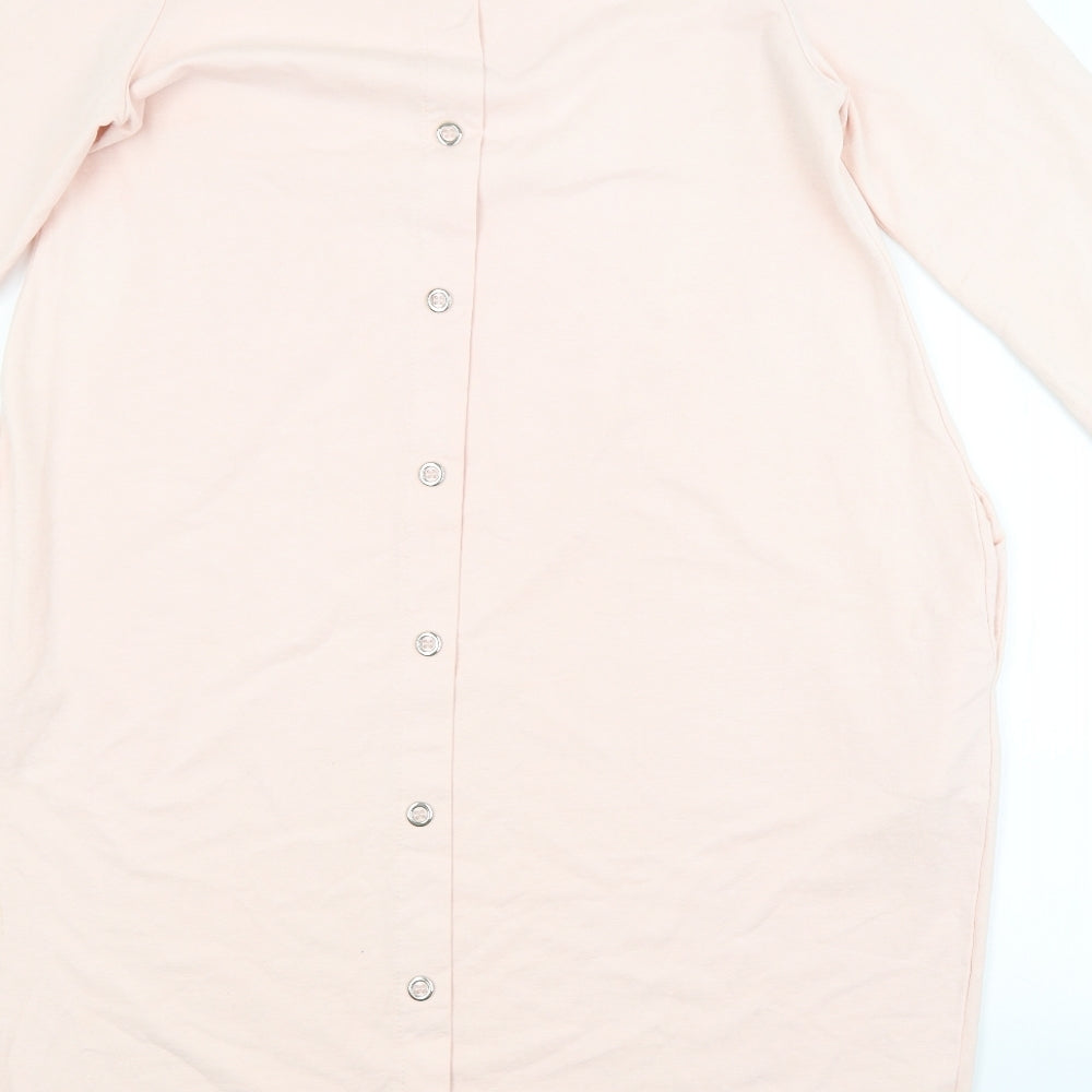 Brand and care label for Preworn women’s pink jumper dress