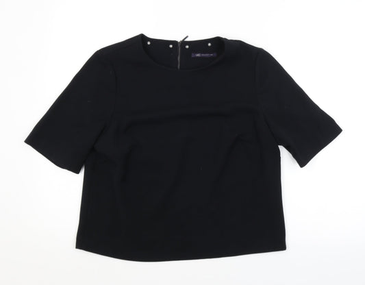 Additional front view of Marks & Spencer women’s black basic blouse, size UK 14