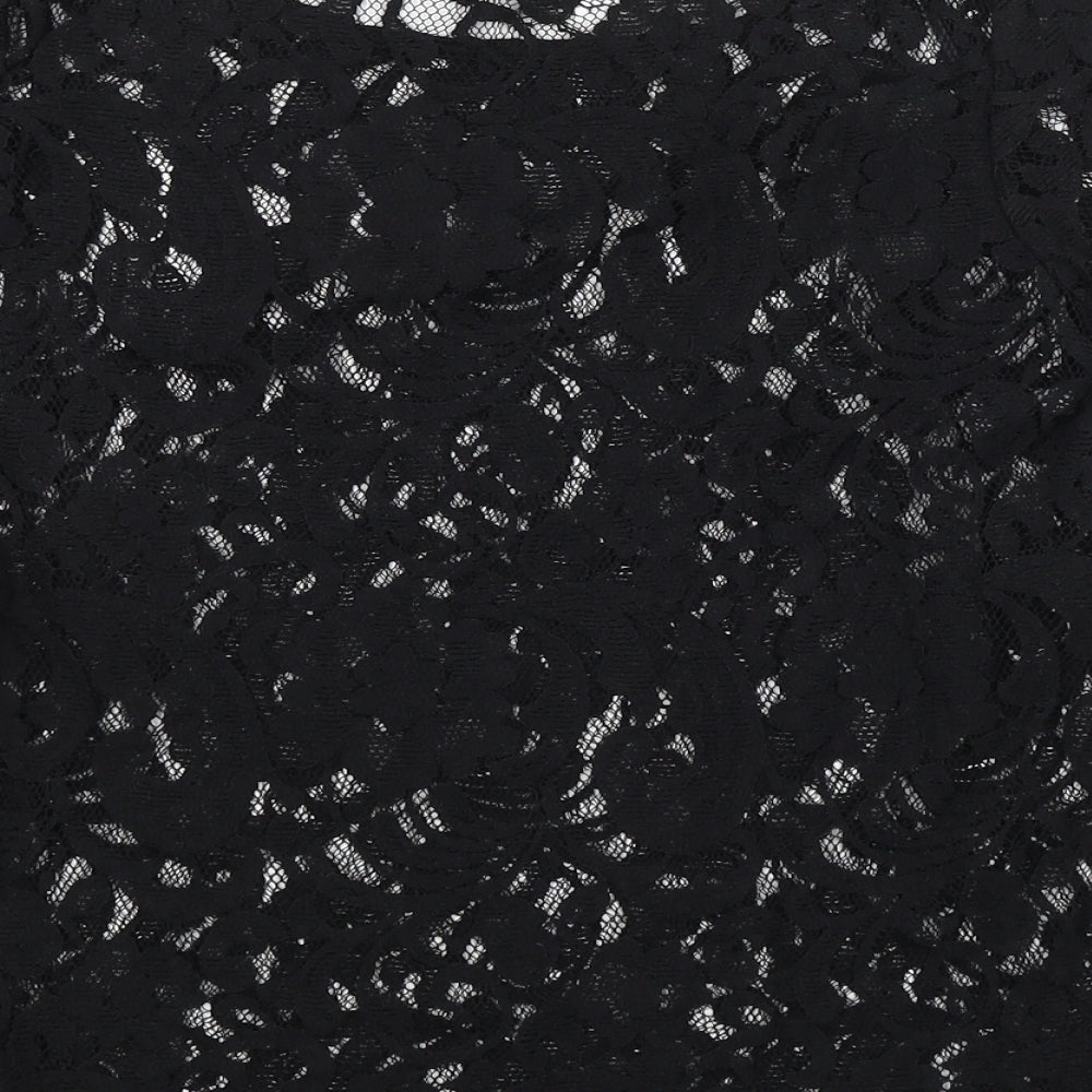 George Womens Black Floral Basic Blouse Size 12