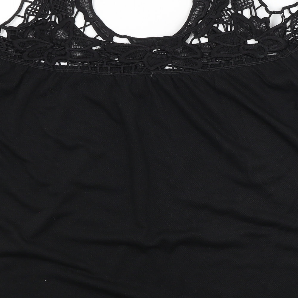 Primark Womens Black Floral Basic Blouse Size 10