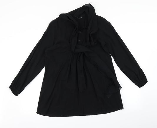 Additional front view of Zara women’s black t-shirt dress, size XS