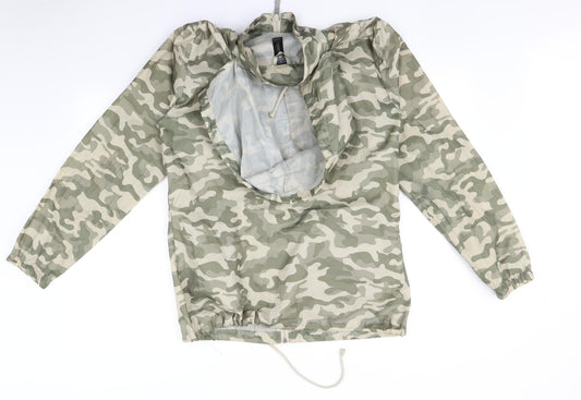 B&C Womens Green Camouflage Rain Coat Coat Size L