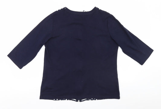 Canda Womens Blue Full Zip Jumper Size L