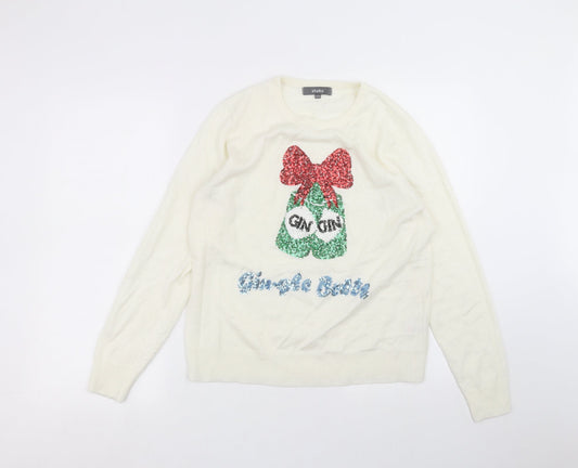 Womens UK Size 12 Studio White Pullover Jumper