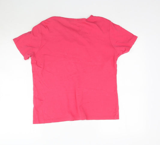 Womens UK Size M Isle Pink Basic T-Shirt