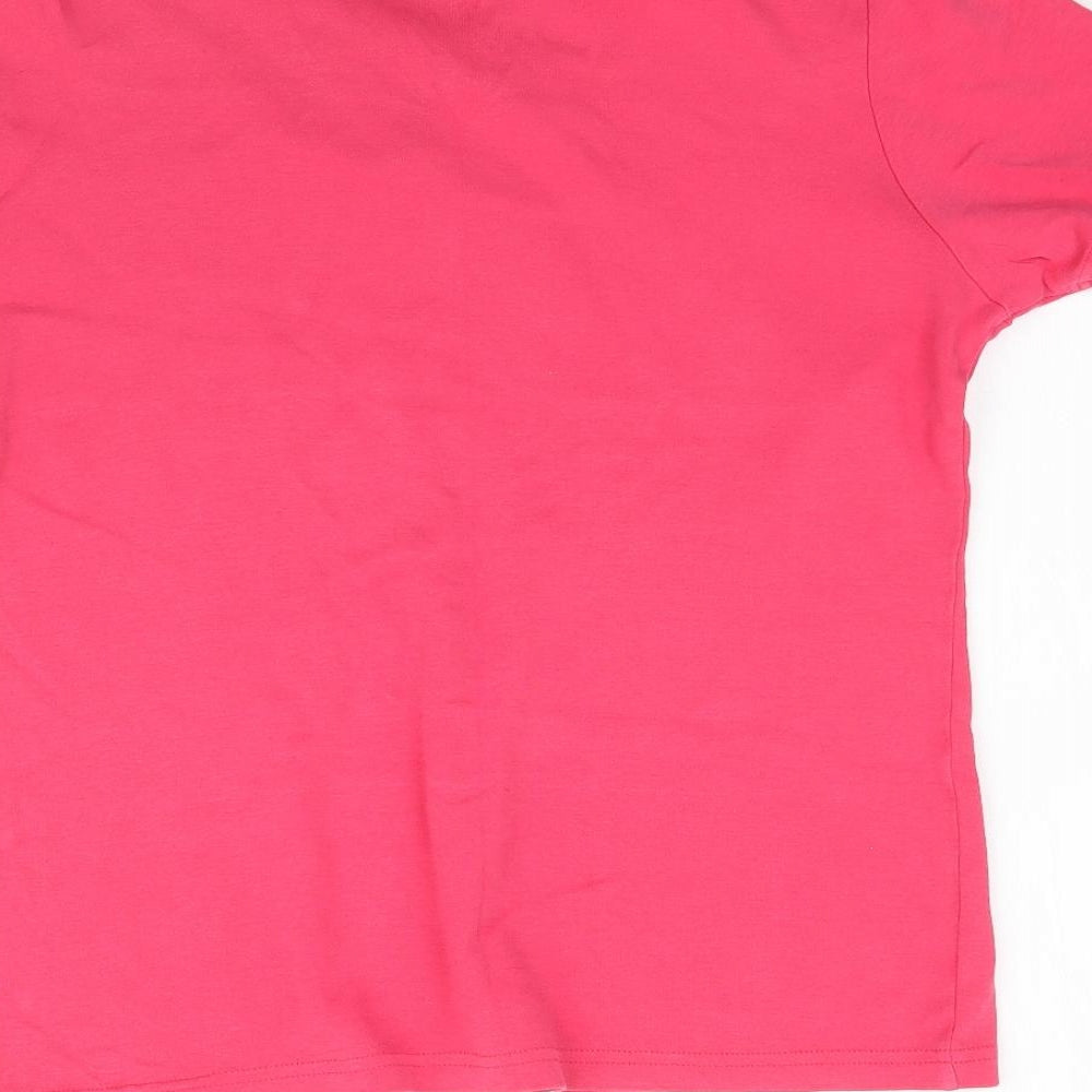 Womens UK Size M Isle Pink Basic T-Shirt