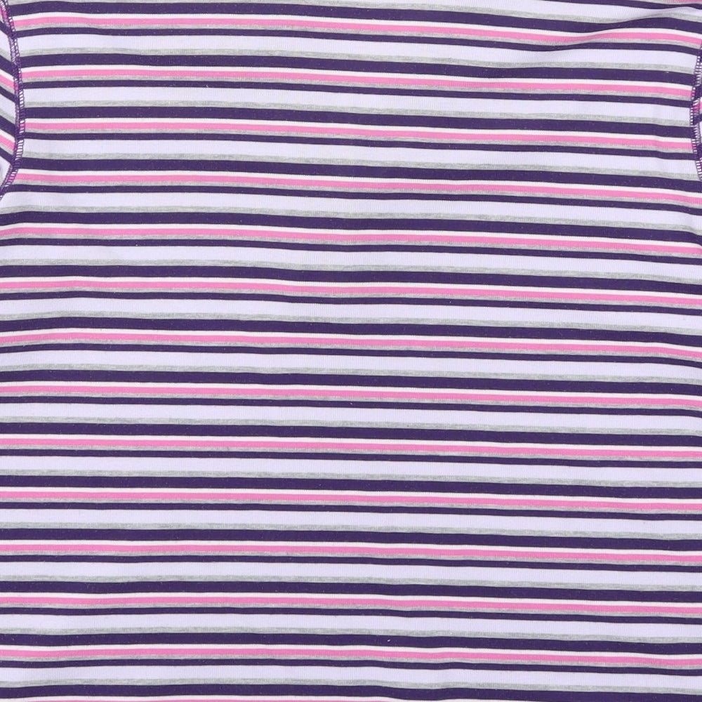 Bonmarché Womens Purple Striped Basic T-Shirt Size M