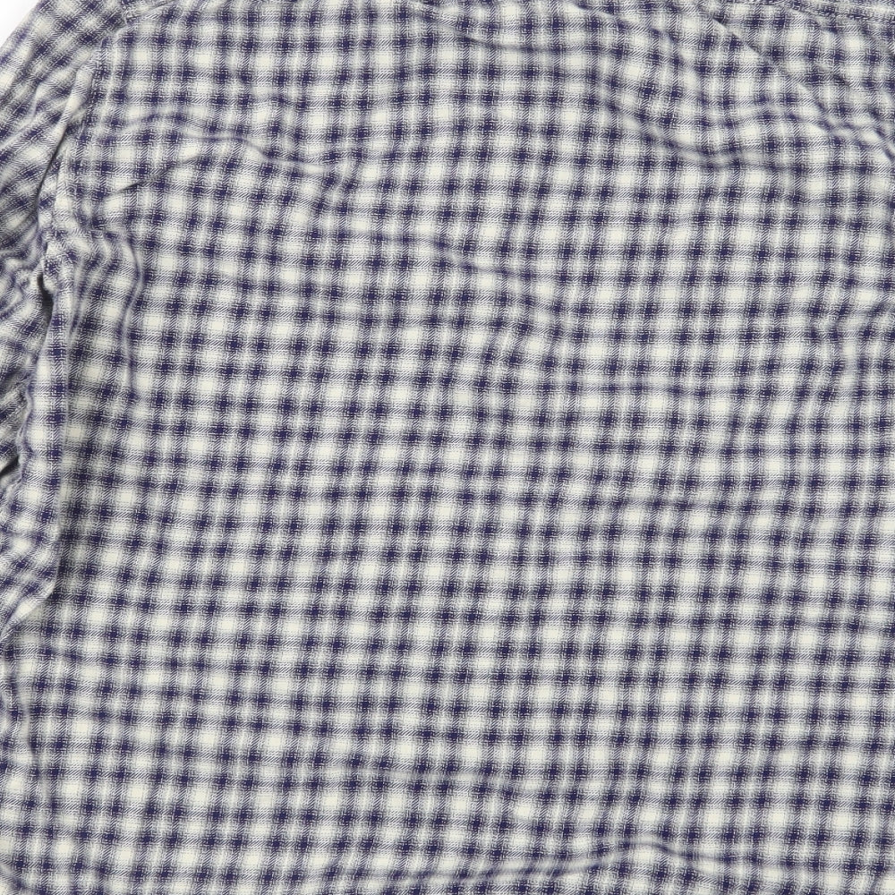 George Mens Blue Check Button-Up Size M