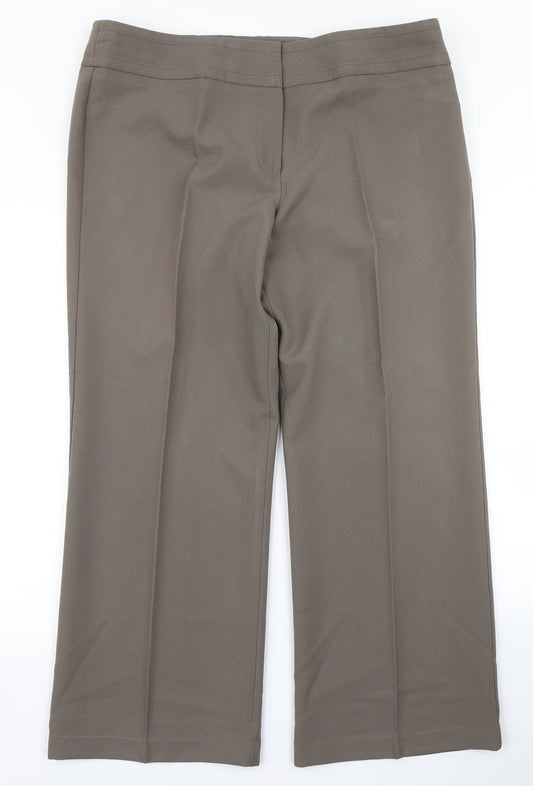 Womens UK Size 18 Marks & Spencer Regular Fit Dress Pants Brown Trousers