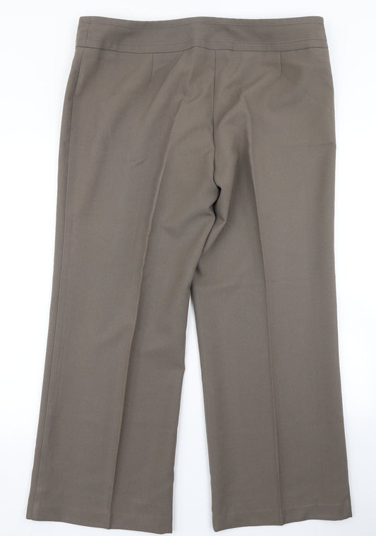 Womens UK Size 18 Marks & Spencer Regular Fit Dress Pants Brown Trousers