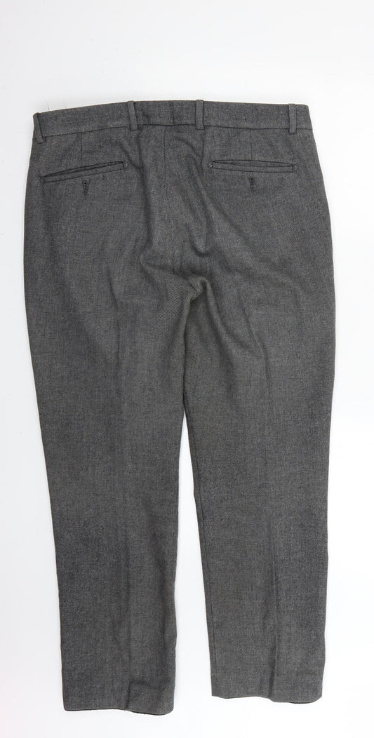 Hammond Mens Grey Argyle/Diamond Trousers Size 36 L28 in