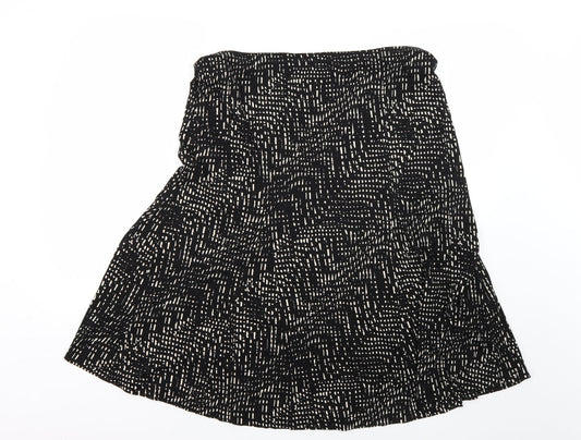 Marks and Spencer Womens Black Geometric Flare Skirt Size 16